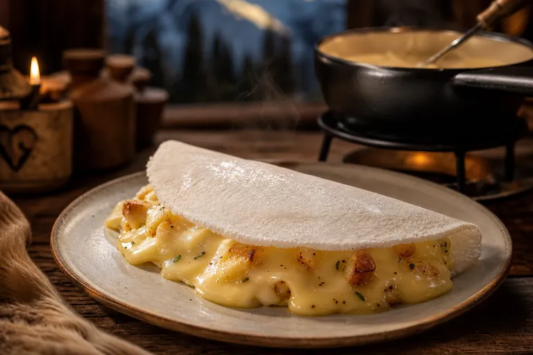 Swiss raclette style tapioca